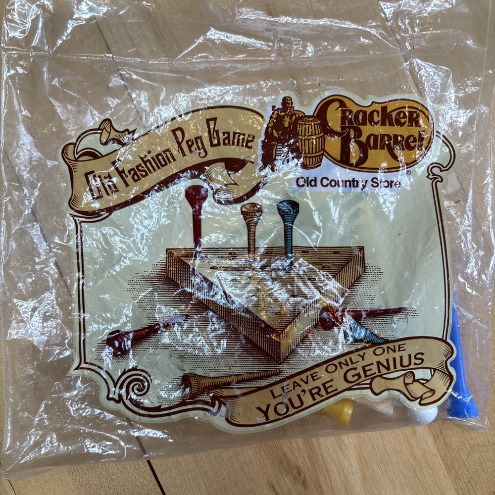 Cracker Barrel Wooden Triangle Peg Game Travel Puzzle Old‎ Country Store New